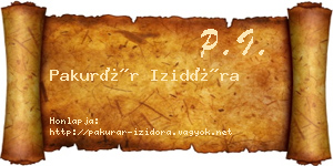 Pakurár Izidóra névjegykártya